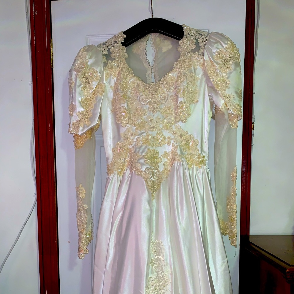 Bridal fishtail-styled wedding dress